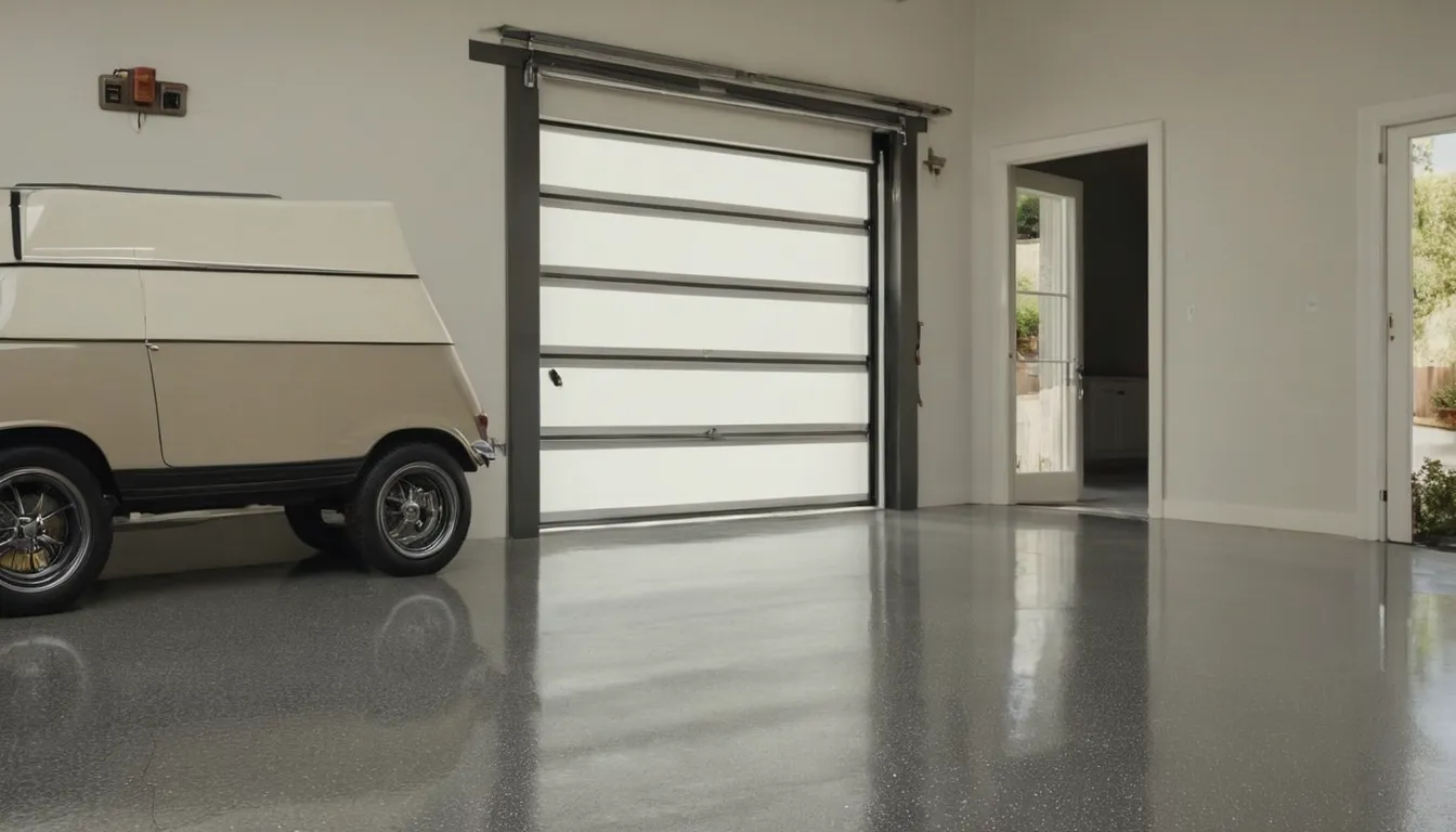 A clean, newly coated epoxy garage floor in a Sacramento home