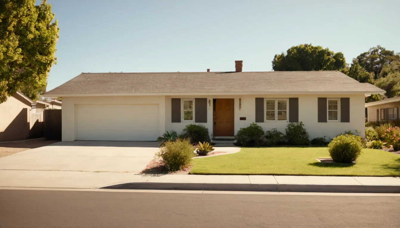 A stucco ranch home with a garage in Sacramento